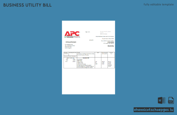 Beispielrechnung des Stromversorgers APC